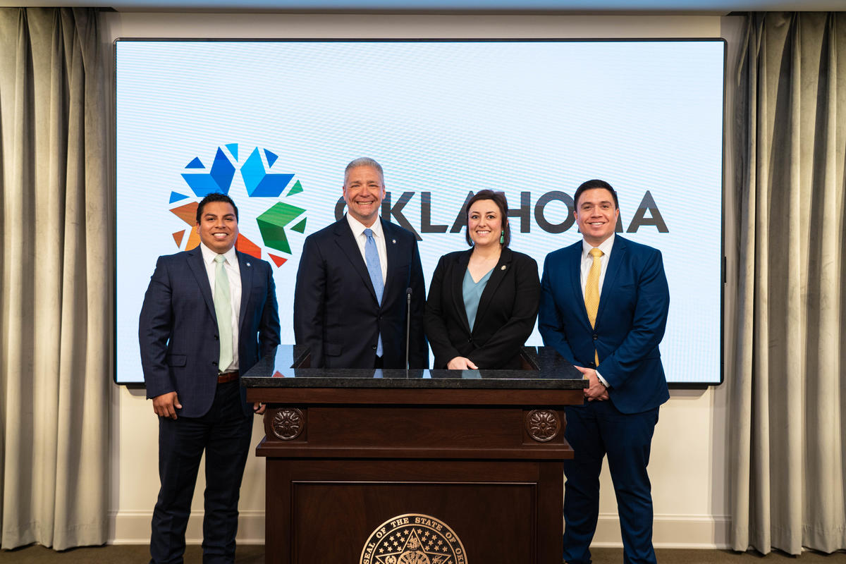  Oklahoma's four Latino state legislators announced the formation of the bipartisan, bicameral Latino Caucus Wednesday at the state Capitol. Pictured L-R: Rep. Jose Cruz, D-Oklahoma City, Sen. Michael Brooks, D-Oklahoma City, Sen. Jessica Garvin, R-Duncan, and Rep. Ryan Martinez, R-Edmond.