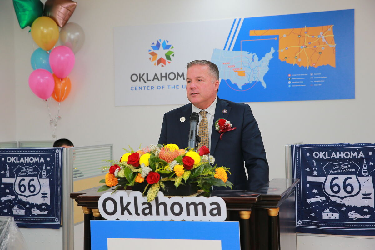 Pro Tem Paxton speaks at the opening of the Taiwan Regional Trade Office in Taipei, Taiwan.
