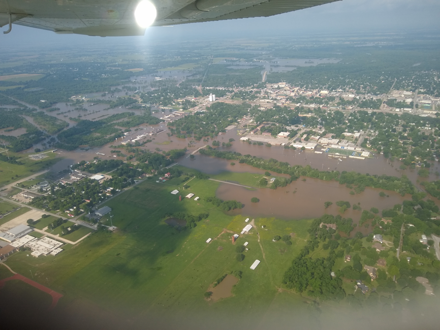 Aerial view of Miami, taken during State Sen. Senator Micheal Bergstrom’s tour with the Oklahoma Highway Patrol on Friday, May 24, 2019.