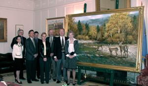 Barbara McCune, Alan Losinger, Ross Myers, Steve Katigan, Carrie Katigan, Senator Charles Ford, Rob McCune, Sarah Losinger (L to R).