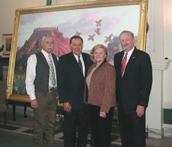 Harold Holden (Artist), Joe and Patty Cappy, and Senator Ford (L to R).