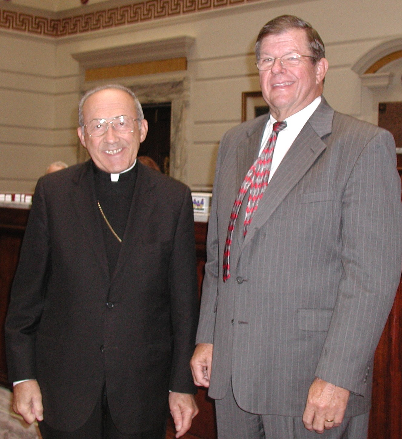 Archbishop Eusebius J. Beltran and Sen. Mike Johnson