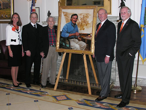 Artist Charles Banks Wilson was honored at the state Capitol Wednesday with the dedication of his portrait. 