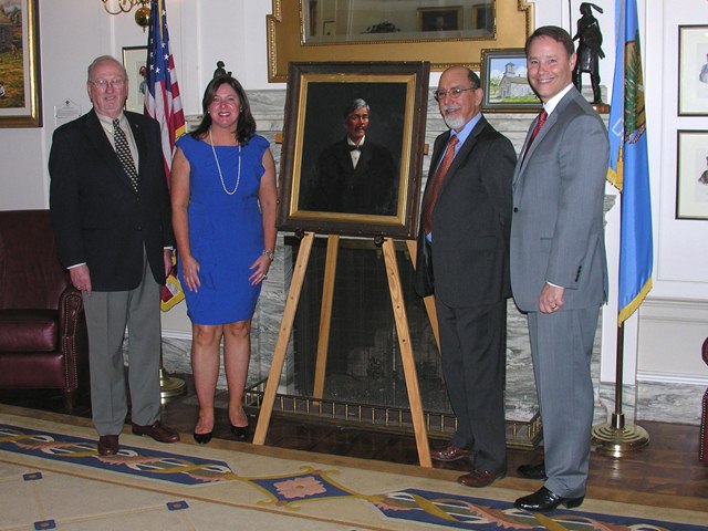 A portrait of Choctaw Chief Allen Wright was unveiled in the Senate Monday.